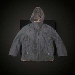 Andrew Marc Charcoal Hooded Puffer Jacket